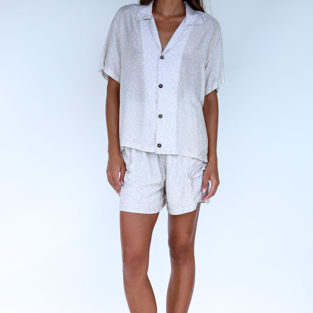 Country Haupia Bougainvillea Smocked Mini Dress