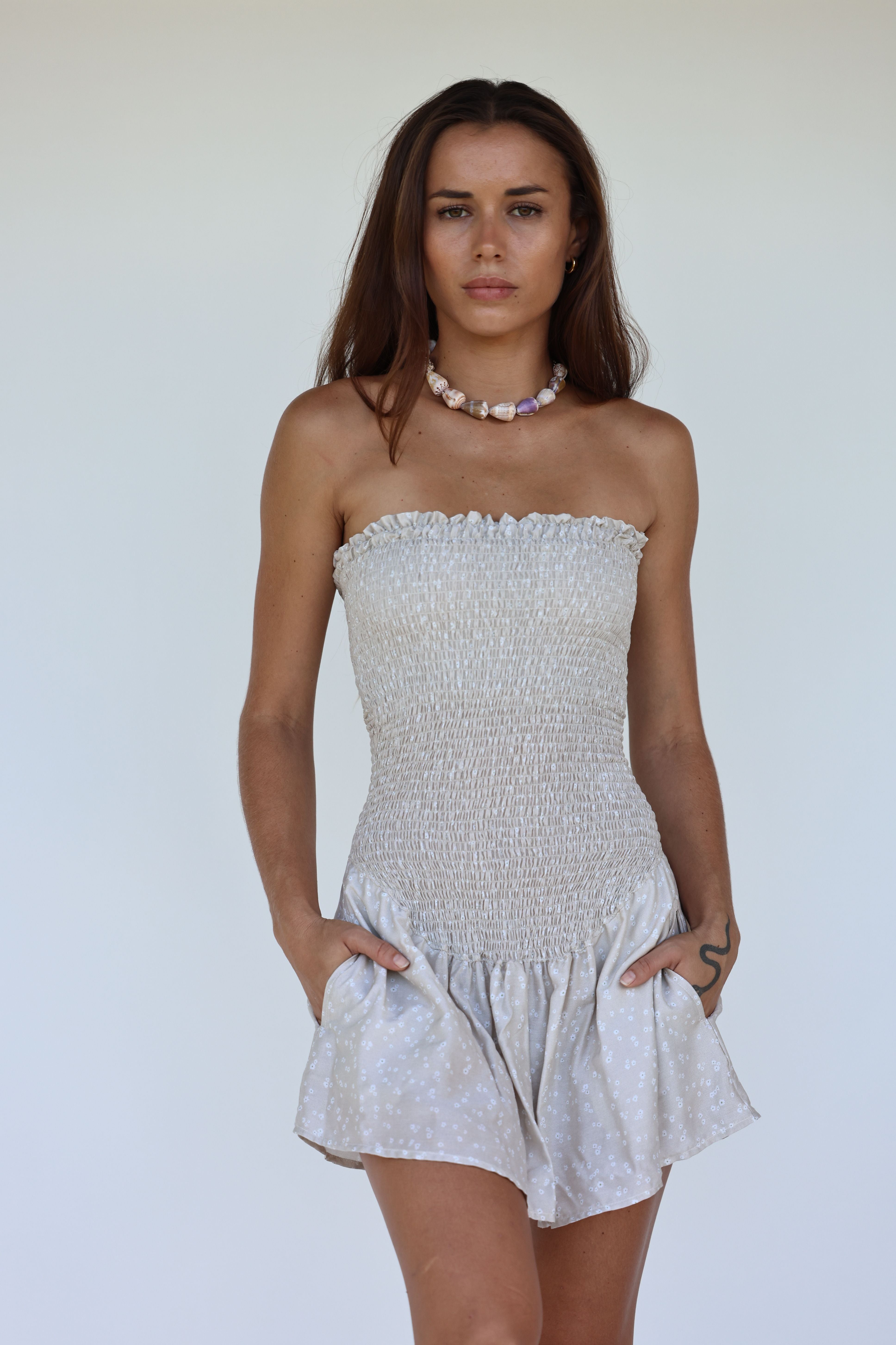 Country Haupia Bougainvillea Smocked Mini Dress Country Haupia Bougainvillea Smocked Mini Dress